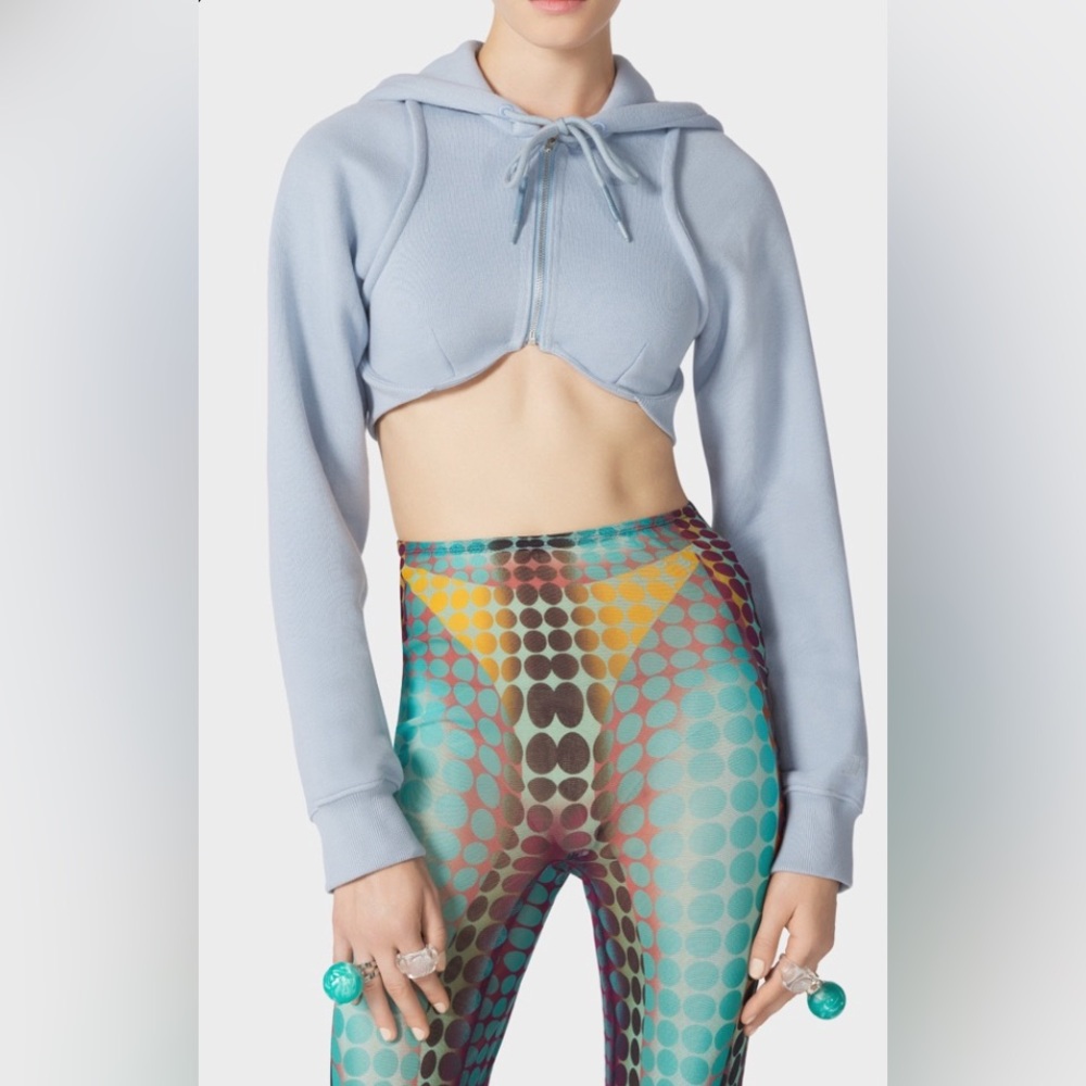 Jean Paul Gaultier BNWT cropped blue hoodie